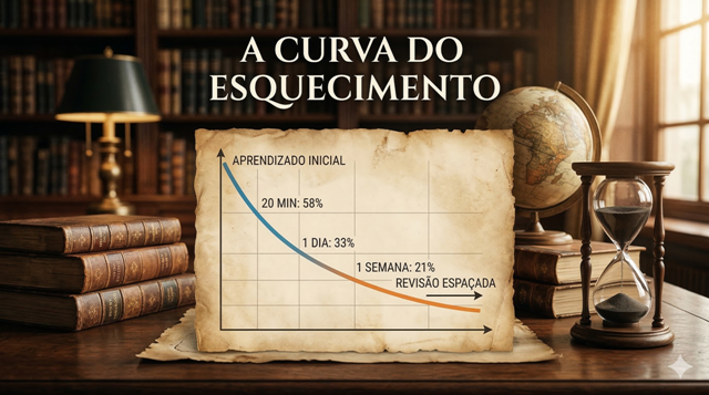 Curva do Esquecimento: Por Que Você Esquece o Que Estuda e Como Resolver com Ciência